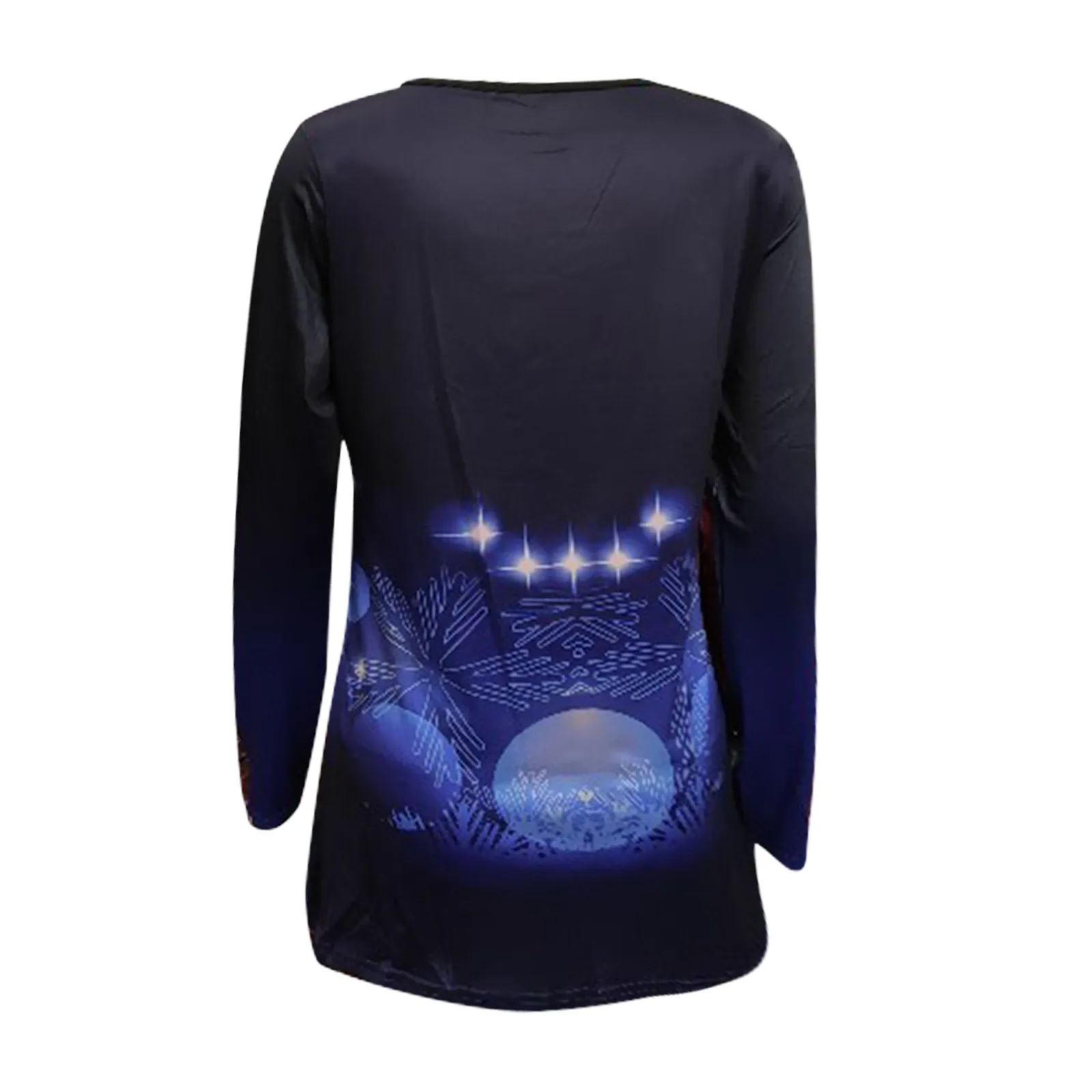 

Plus Size Fashion Elk Christmas Blouse Shirt Loose Tops Tee Casual Autumn Winter Ladies Female Women Long Sleeve Blusas Pullover