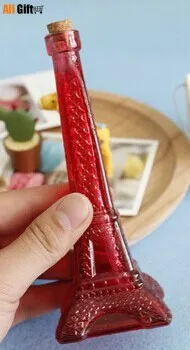 Новый 2021 Новое поступление Zakka Цветной Эйфелева башня Стекло ваза домашнее
