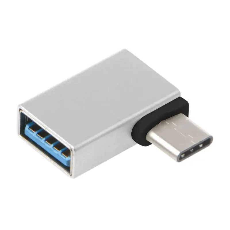 Портативный алюминиевый 90 градусов USB3.1 Тип C к USB 3 0 Женский OTG конвертер данных