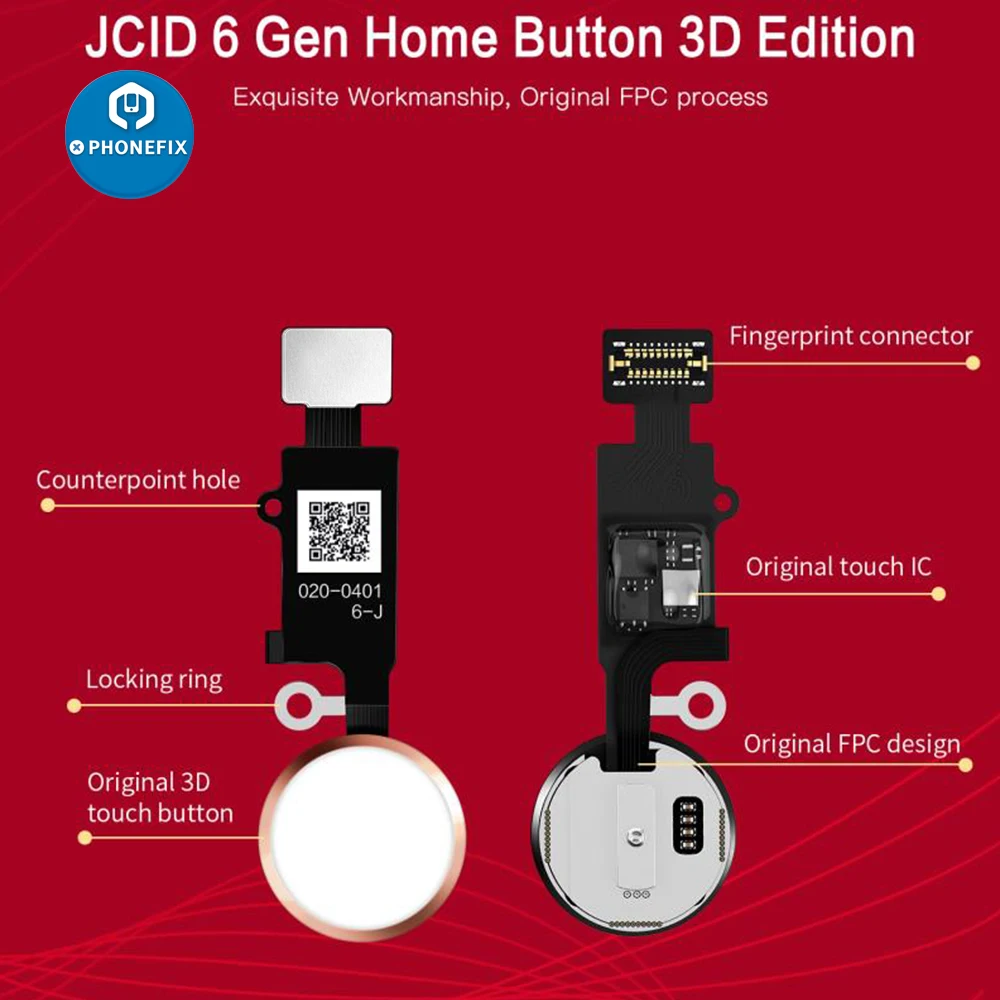 

JCID 6th Gen 3D Home Button JC Universal Fingerprint Flex Cable for iPhone 7 7P 8 8P Menu Keypad Return On Off Function Solution