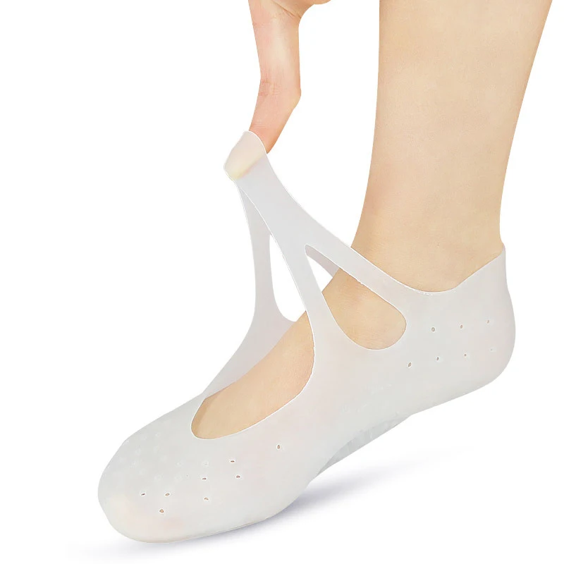

1Pair Gel Sock Silicone Feet Protector Pain Relief Crack Prevention Moisturize Dead Skin Removal Sock With Hole