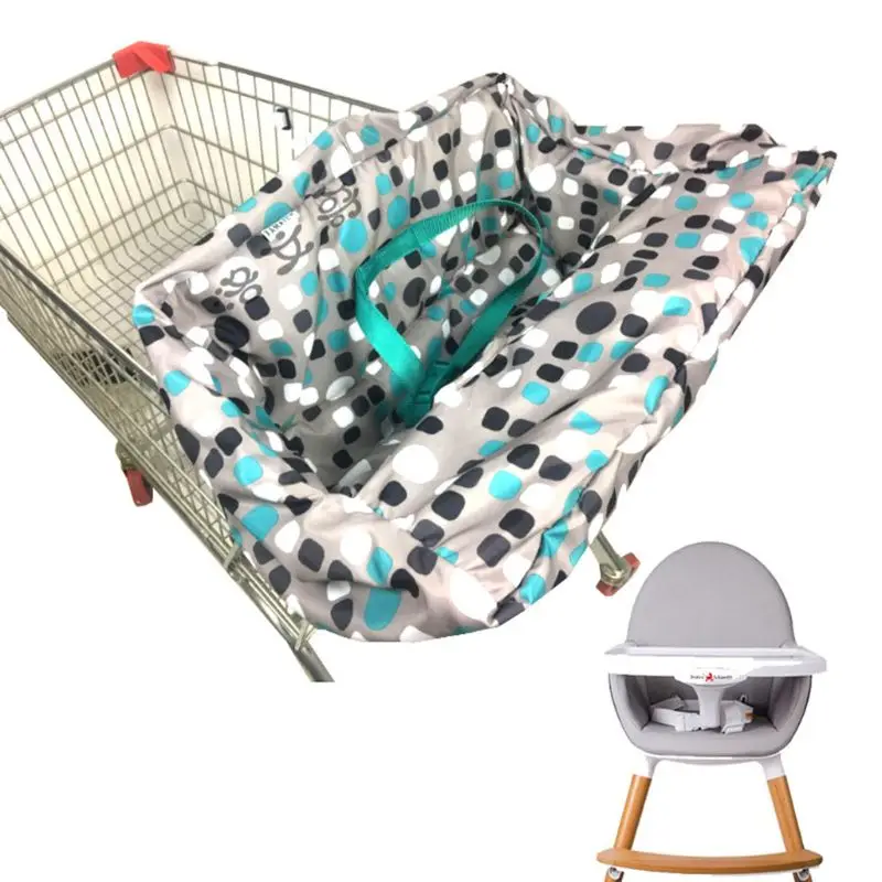 

28EC Child Shopping Cart Baby Seat Cover High Chair Protective Pad Soft Mat Dining Chair Seat Cushion with Safety Belt