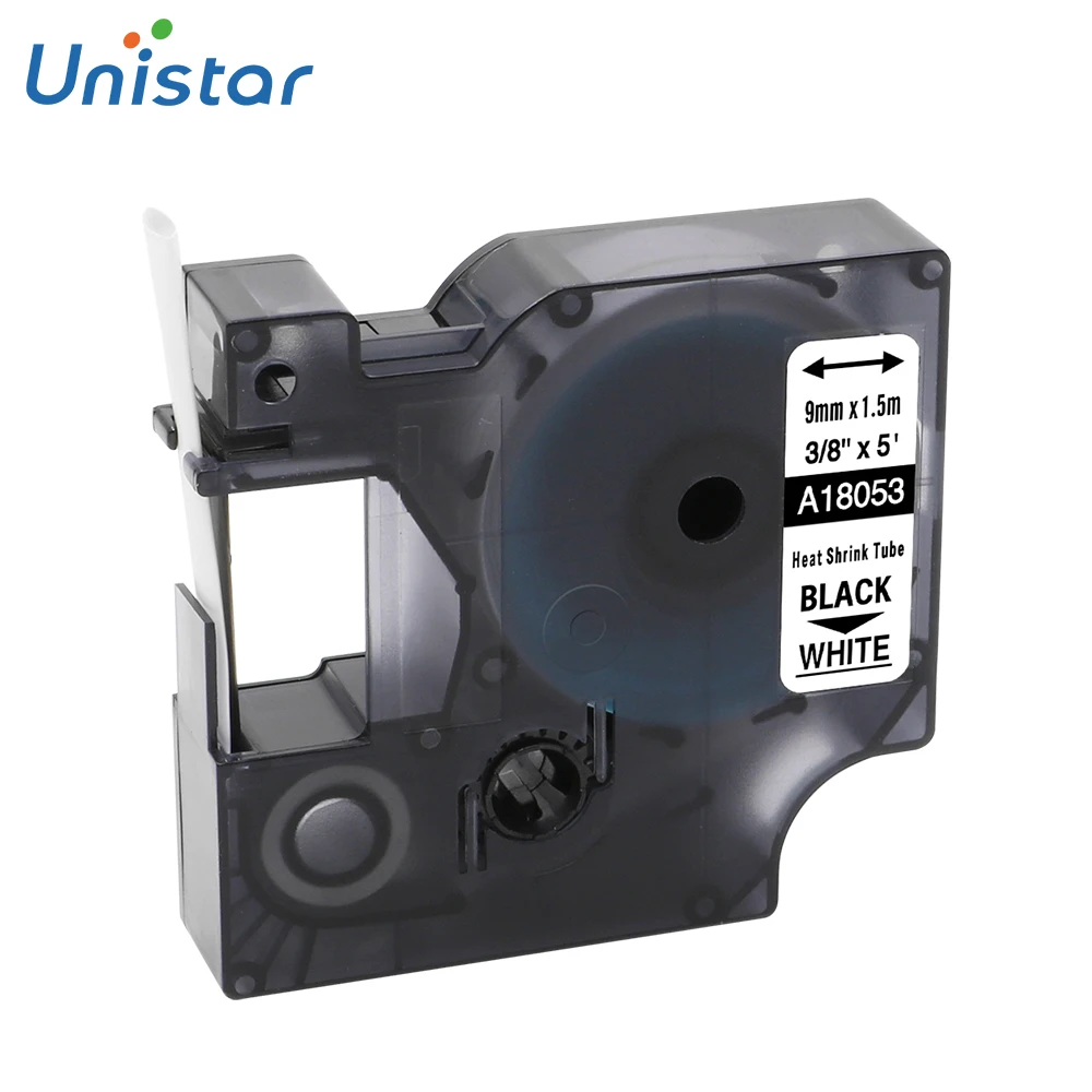 9mm Black on White 18055 совместимый с dymo Rhino промышленных Термоусадочные трубки для LabelWriter и промышленных этикетировщик 18051 18052 18053 18056 18057 - Цвет: 9mm Black on White