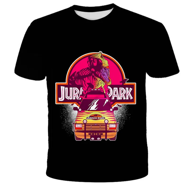 

2021 Jurassic World Fallen Kingdom Cool Dinosaur Head 3D Print T shirt Boys and girls Hiphop Tee Tshirt Boy color Clothes Drop