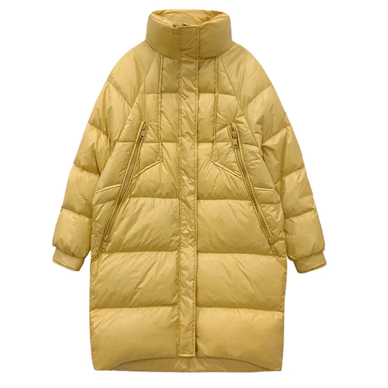 Пуховик в форме кокона женские длинные теплые зимние куртки новинка свободная