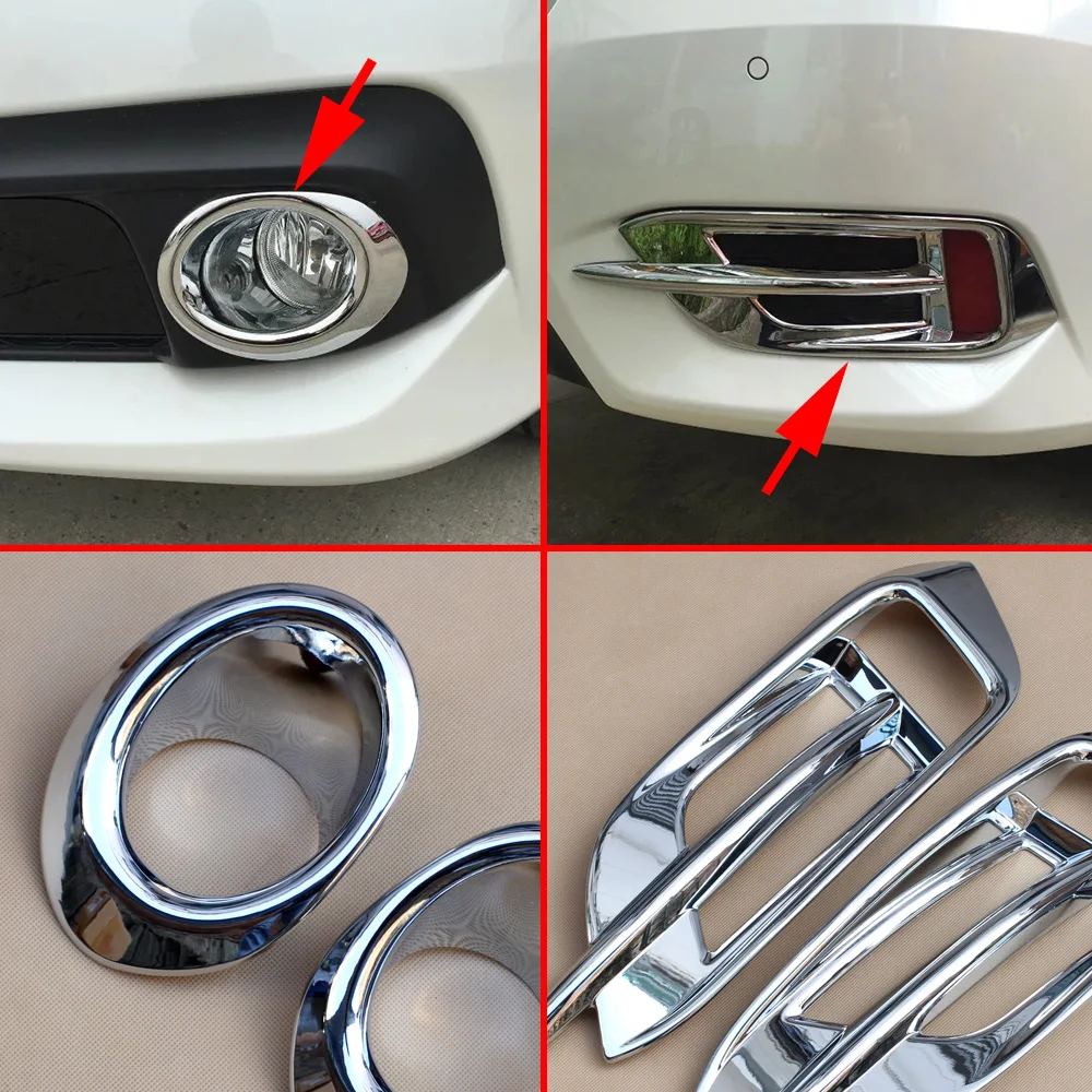 

Хромированные детали, подходят для Honda Civic Sedan 10-й передний противотуманный светильник, задний противотуманный светильник, аксессуары 2016 2017 2018 4 шт.