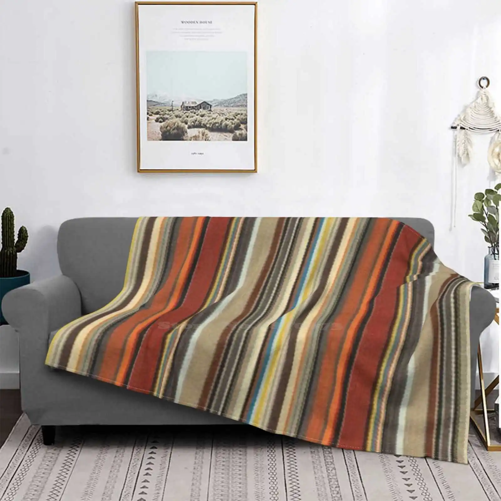

Супертеплые мягкие одеяла в стиле ретро, дизайнерские в полоску, для дивана/кровати/путешествий, с винтажным абстрактным рисунком в полоску