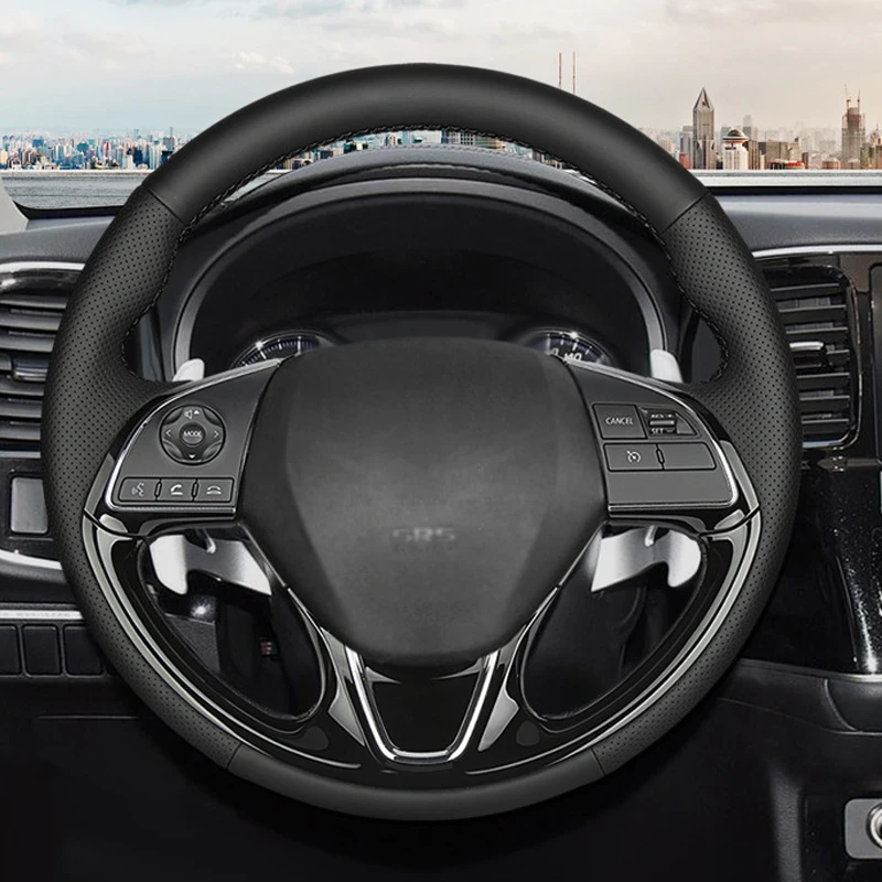 Чехол на руль автомобиля из дышащей кожи для Mitsubishi Outlander 2016 2017 2018 2019 ASX Eclipse Cross