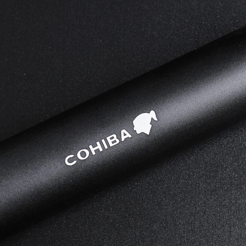 

New 1pcs COHIBA Cigar Tube Black Classic Gadget Portable Aluminum Travel Cigar Case Humidor Holder MINI Cigar Accessories