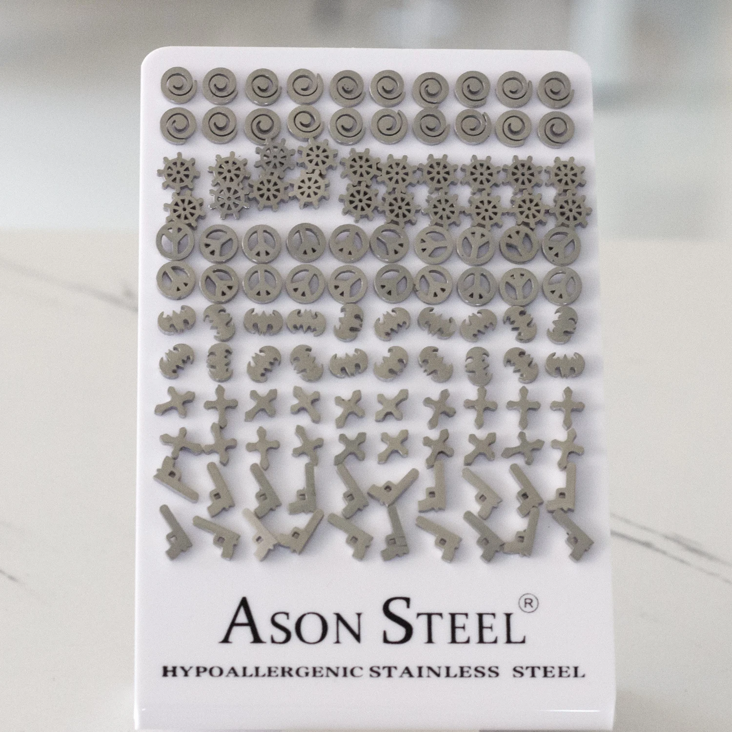Серьги из нержавеющей стали ASON steel 60 пар/лот опт серебряные разноцветные модные