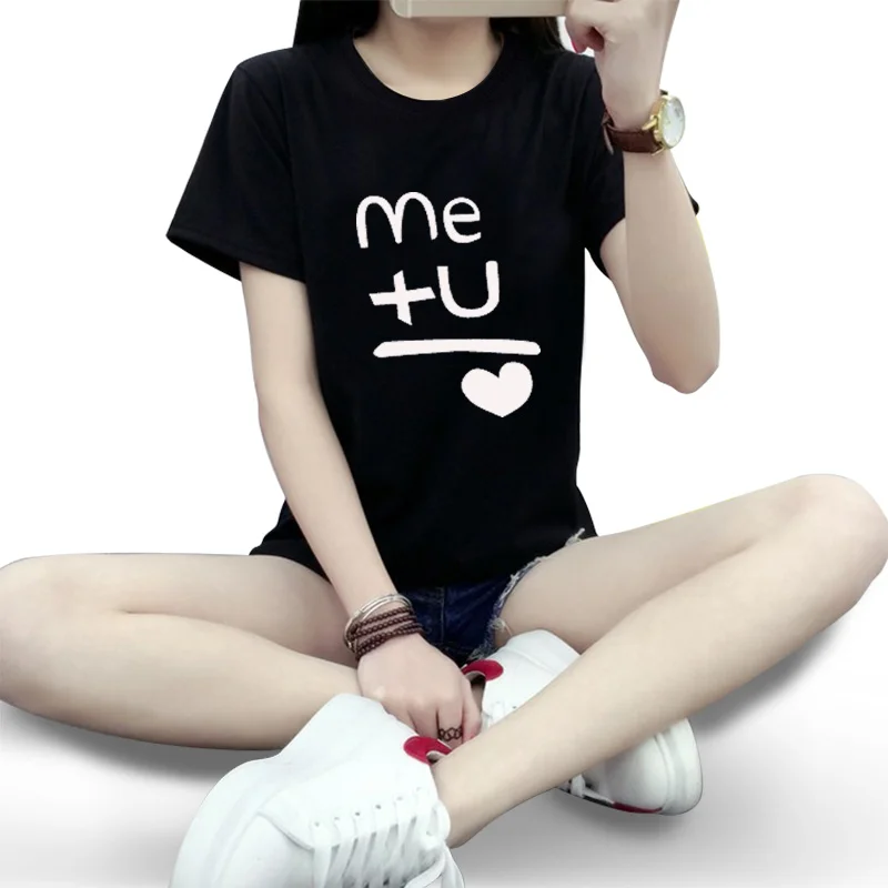 

2018 New Summer Edition, casual style T-shirt for the bottom T Shirt big size women's Printing ME+U round neck T-shirt