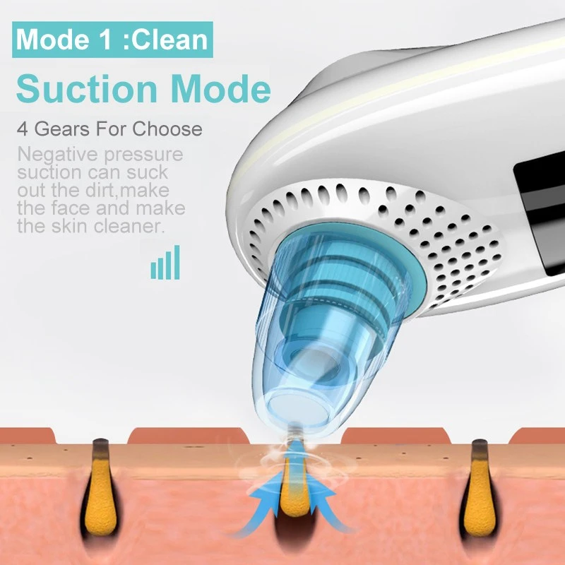 

Electric Blackhead, Acne, Pores, Nose and Face Deep Cleansing, Ice-Absorbing and Hot Compress Function cleans blackheads