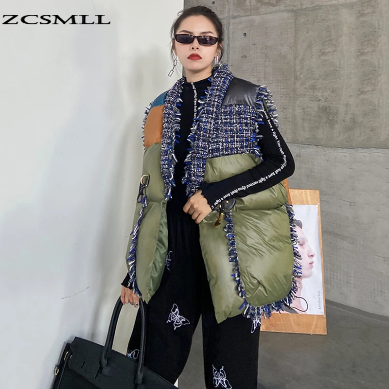 ZCSMLL женские свободные на хлопковой подкладке болотного цвета Твид большой