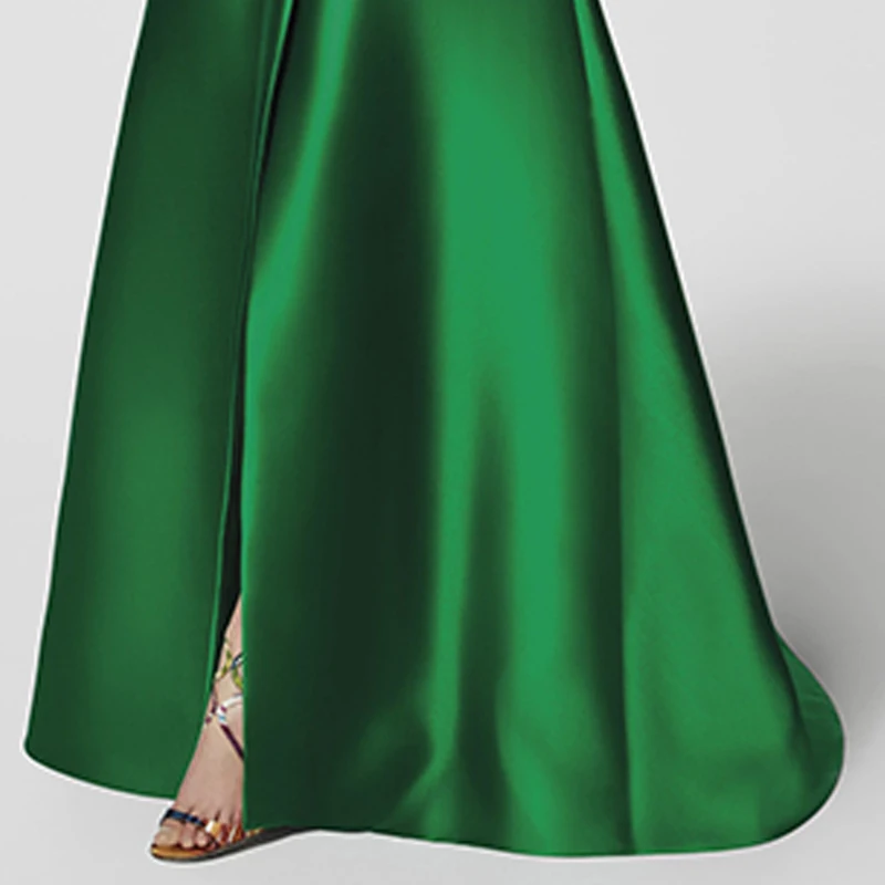 

Women Dress Chiffon Beading Green Long Evening Dress Backless Prom Party Dress Floor Length Evening Gown Dress For Wedding Party