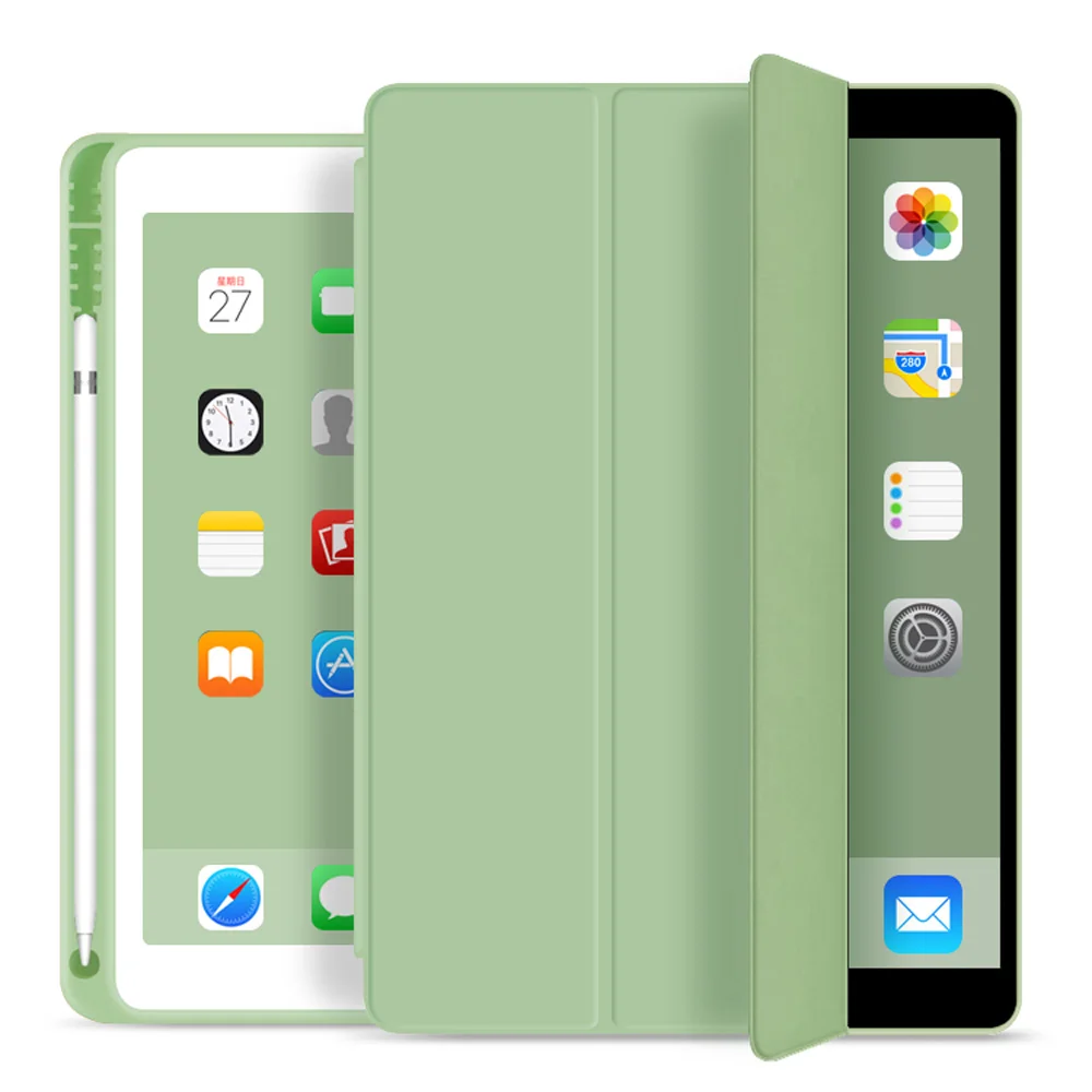 Для нового iPad 9 7 дюйма 2018 2017 чехол с карандашом Jvomk тонкий трехслойный смарт из