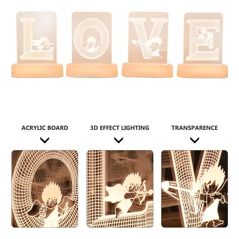 

1Set Romantic LOVE Letter Modeling Light Valentine's Day Atmosphere LED Lamp