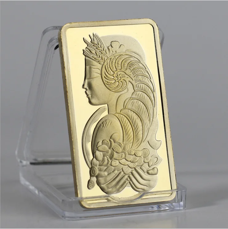

Replica 24ct Gold Plated CREDIT Layered Bullion Bar Switzerland Credit Bullion Bar Modern Art Commemorative Coin Collect