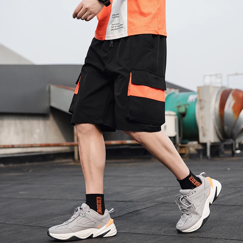 Шаровары мужские с несколькими карманами эластичные брюки карго для мужчин лето