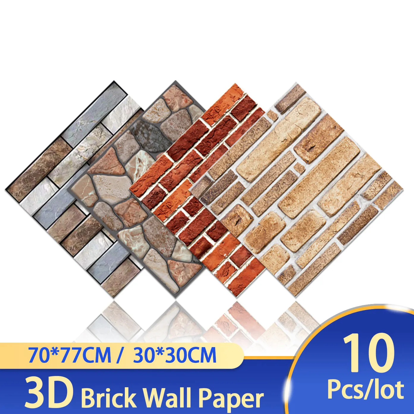 

10 шт. 3D настенная бумага DIY кирпичный камень узор самоклеящаяся Водонепроницаемая настенная наклейка кухня Backsplash ванная искусственная накл...