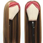 Прямые парики Hightlight с повязкой на голову, черные женские синтетические волосы, легко носить #427, парики с повязкой на голову 20-30 дюймов