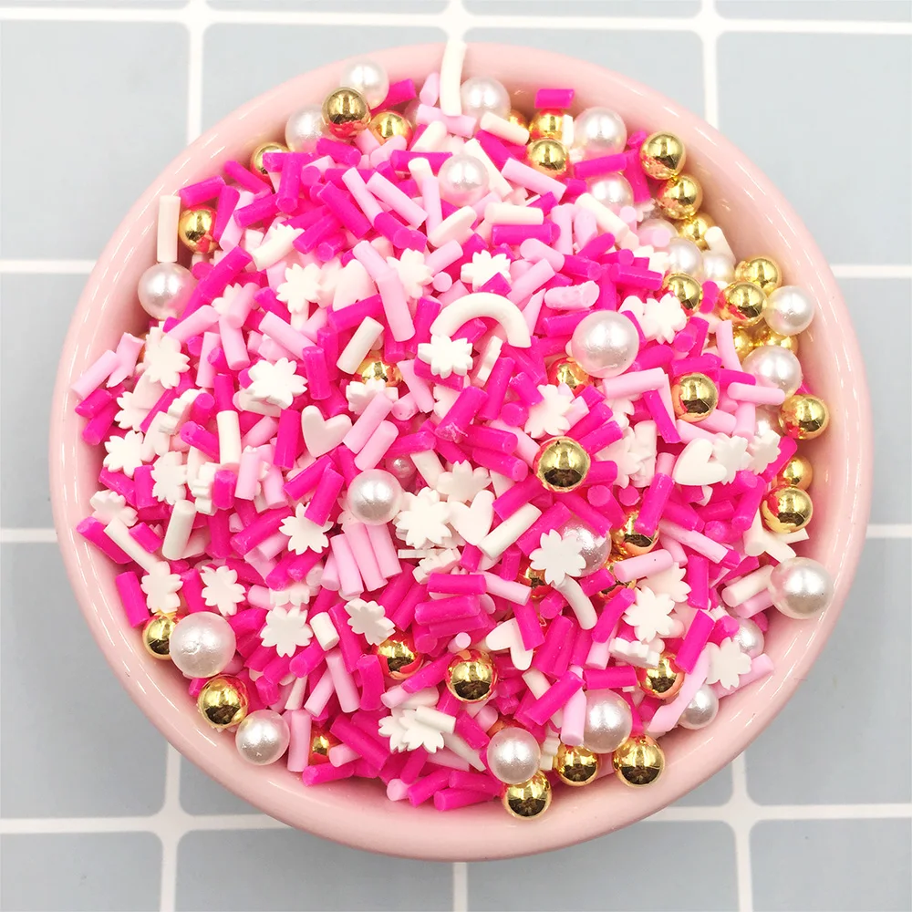 30 г/лот 2-10 мм Полимерная Горячая глина разбрызгивает красочные конфеты жемчуг