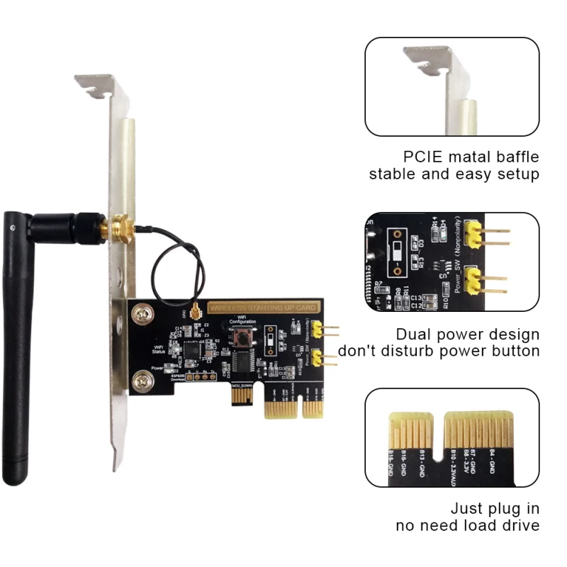 

Пульт дистанционного управления для компьютера Alexa Smart Home PCIE, смарт-ПК с поддержкой Wi-Fi, запуска, запуска, ввода в эксплуатацию, карты Ewelink Alexa ...