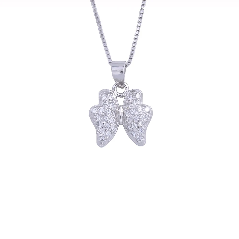 

925 стерлингового серебра Циркон элегантные бабочки Женские кулоны насекомое ожерелья для женщин серебряная цепочка эстетическое ювелирно...