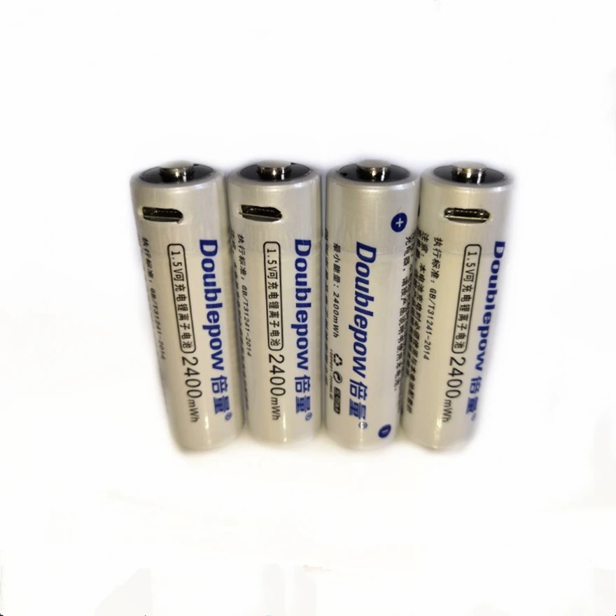 

4pcs/lot New 1.5v 2400mWh AA rechargeable battery USB AA rechargeable lithium battery, fast charging via Micro USB cable