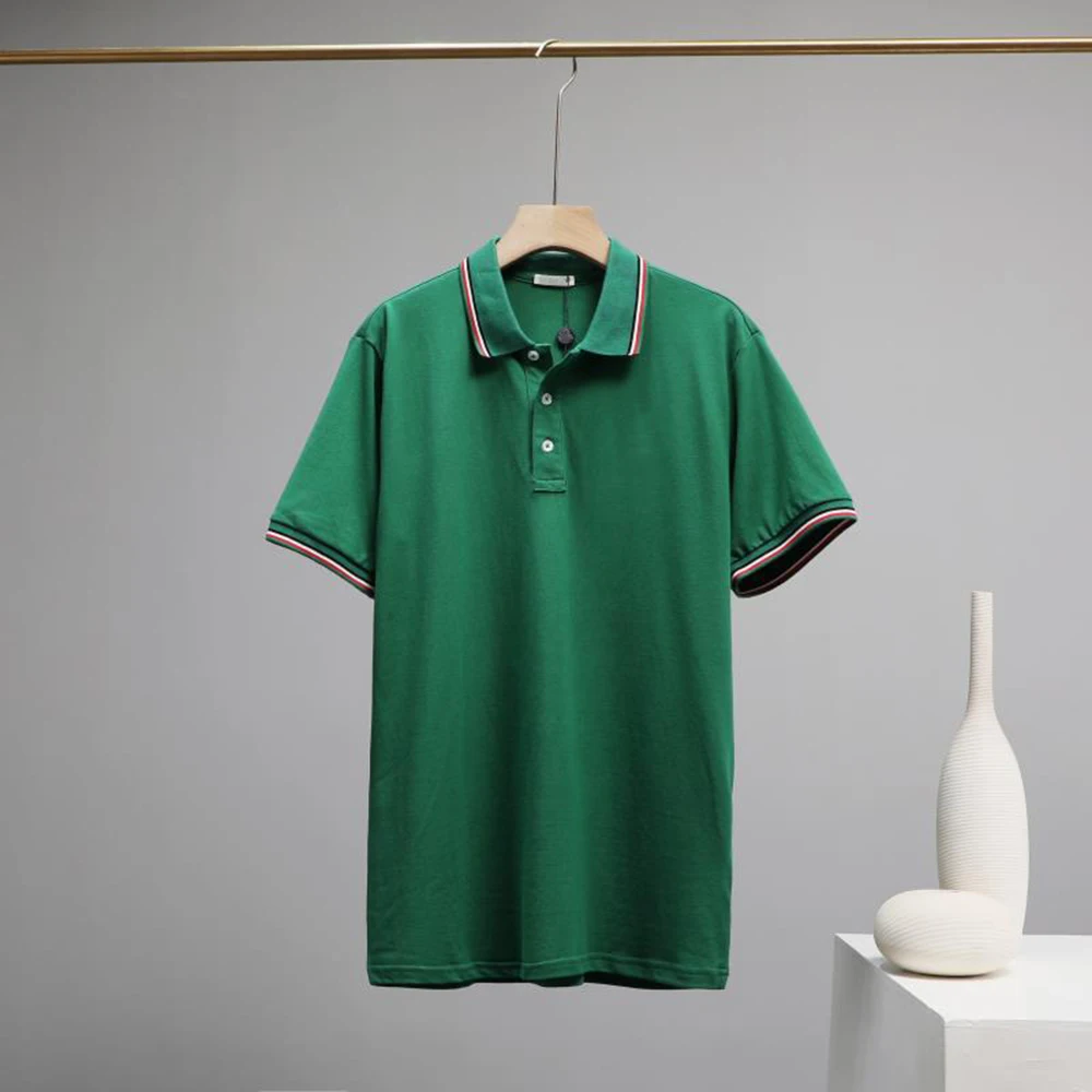 

2021 mens polo Shirt Fashion Luxury Color Striped Neckline Cuffs Comfortable Breathable Men's Top Asian Size M-2XL