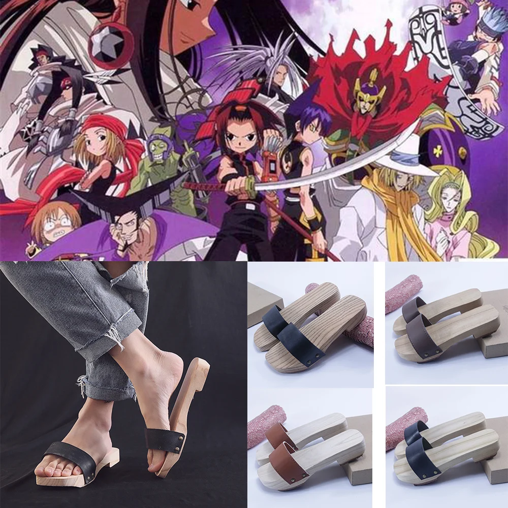 

Новинка, обувь для косплея в японском стиле Асакура из аниме Shaman King Yoh, Асакура, деревянные тапки Geta, сандалии для мужчин и женщин на лето, для ...