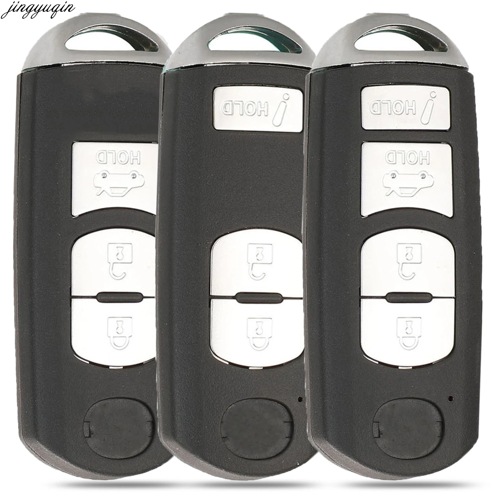 

Jingyuqin 10 шт. чехол для дистанционного ключа от машины корпус для Mazda 3 6 CX-3 CX-5 Замена 3/2 + 1/4 Красная Кнопка удержания смарт-брелока MAZ24R Blade