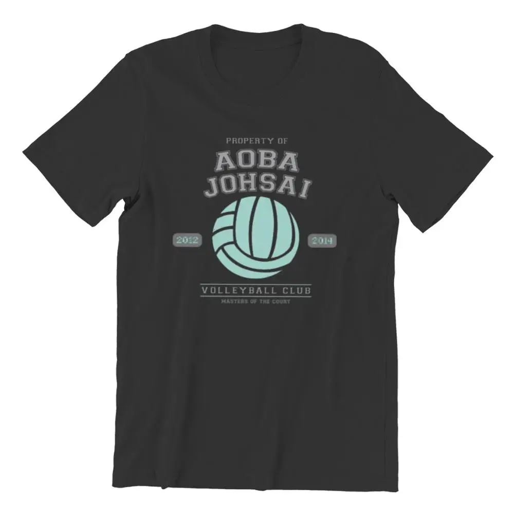 Повседневная футболка Team Aoba Johsai женская Haikyuu футболки из 100% хлопка с круглым