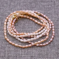 pure natural grade a freshwater pearl necklace meter shaped 4 5mm copper buckle chain length 36 5cm