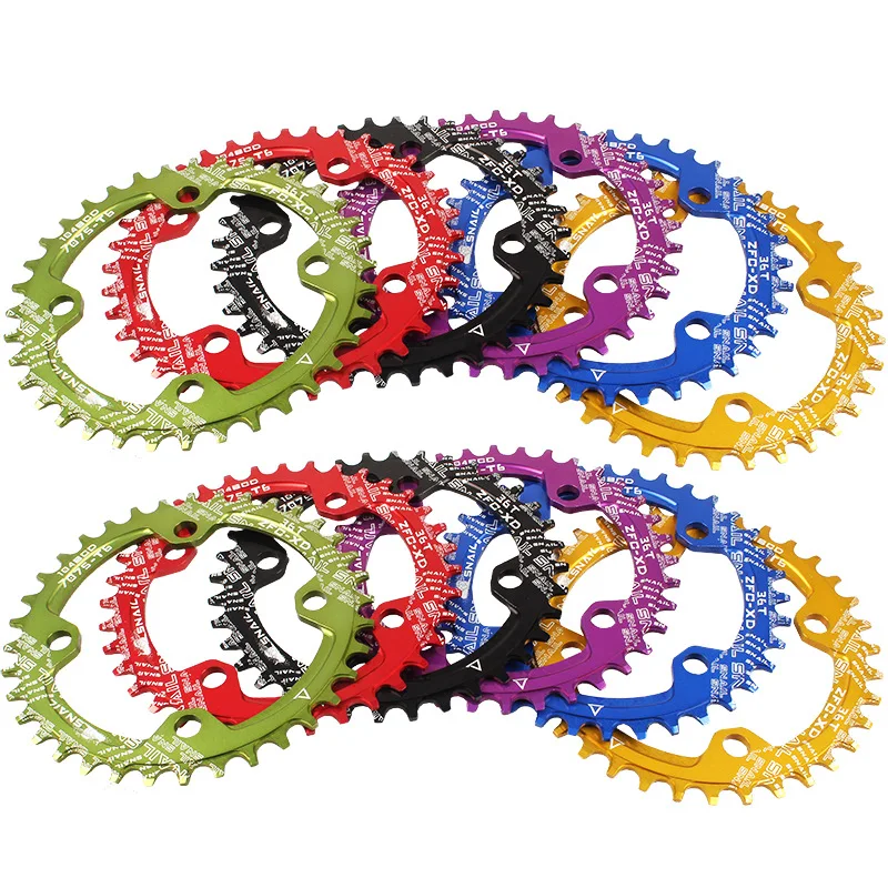 

SNAIL MTB Mountain Bike Chainring Narrow Wide 32T 34T 36T 38T 40T 42T Ultralight Round bicycle Crankset Chainwheel 104BCD 96BCD