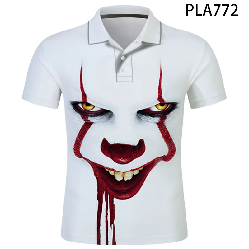 Мужская летняя рубашка-поло с коротким рукавом и 3D-принтом | одежда