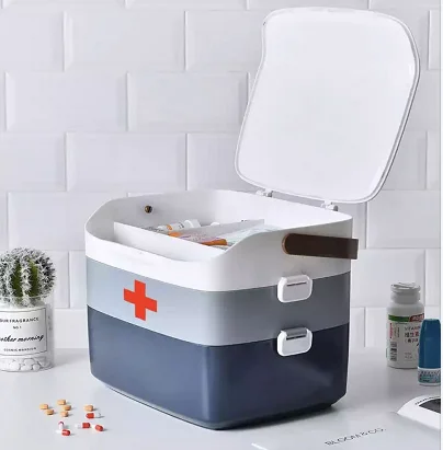

Plastic Medicine Box Organizer Pill Storage Box Holder Household Portable Multi-function Travel Outdoor Container Kit Pill Cases