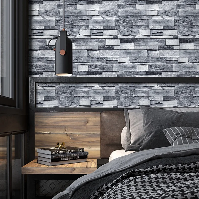 

6M Modern Vintage Brick Textured Wallpaper for Walls Decor Embossed 3D Wall Paper Rolls
