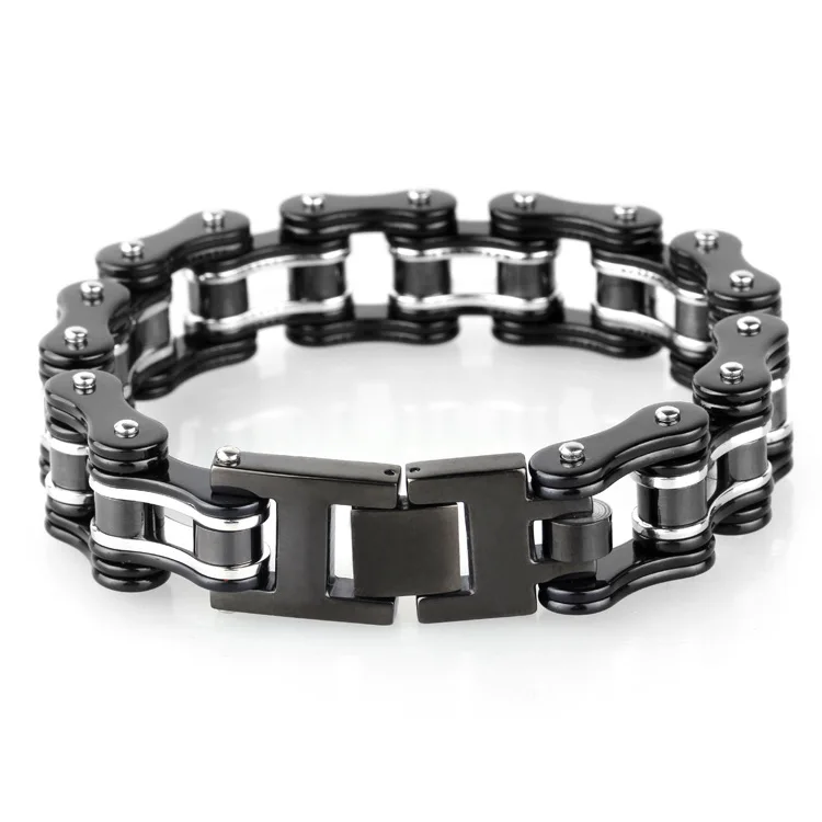 

Браслет-цепочка мужской из нержавеющей стали, модная цепь на велосипед, цвет черный