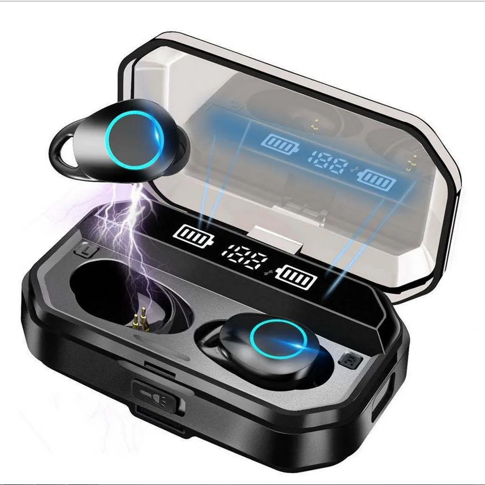 T19 цифровой дисплей мини невидимый TWS Bluetooth гарнитура с зарядным отсеком двойной