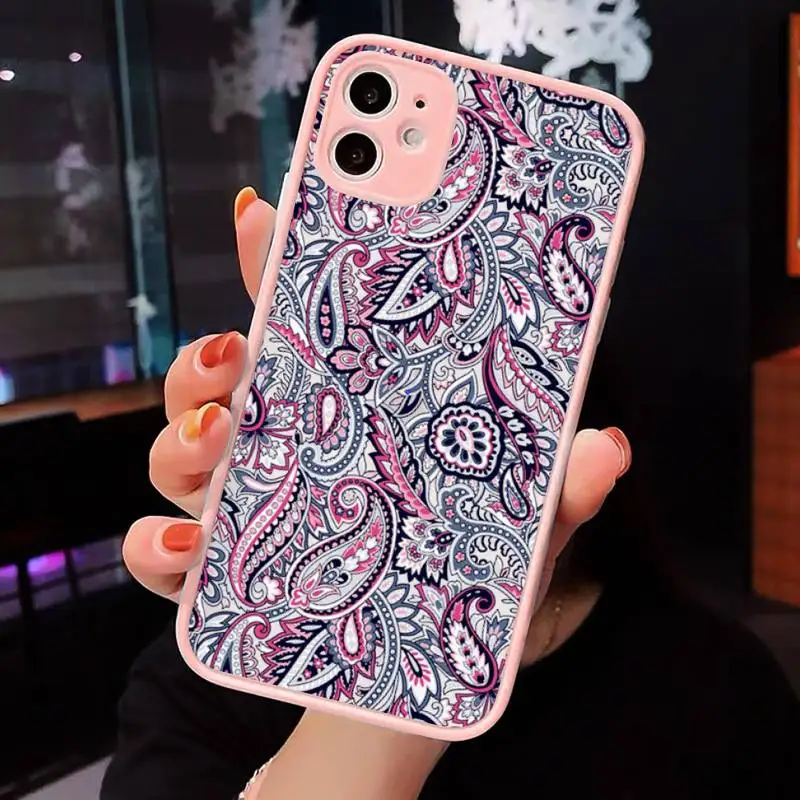 

Paisley Patterned African elements Phone Cases matte transparent For iphone 7 8 11 12 plus mini x xs xr pro max cover