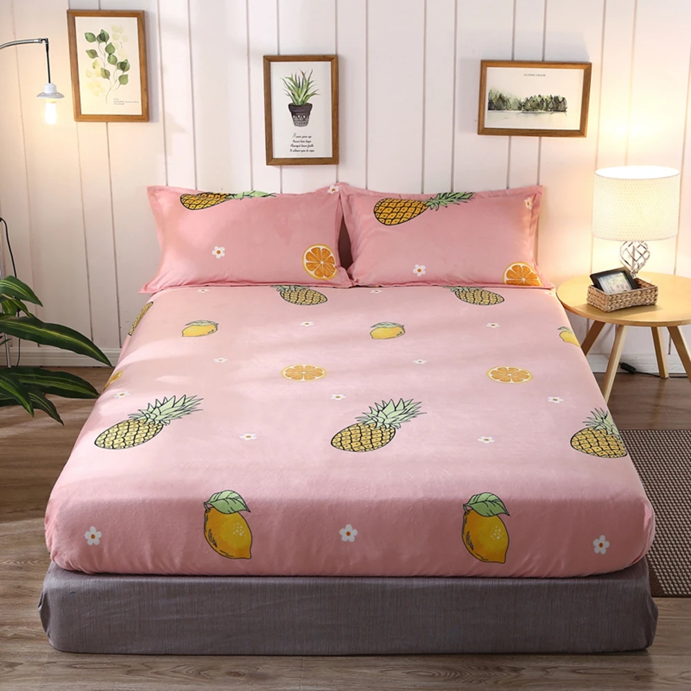 Хрустальные бархатные простыни для дома розовый ананас зимняя фланелевая теплая