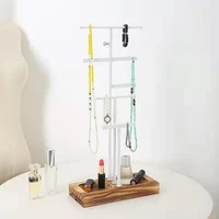 metal necklace display stand jewelry storage white earring jewelry organizer holder wooden storage tray store home decor gifts