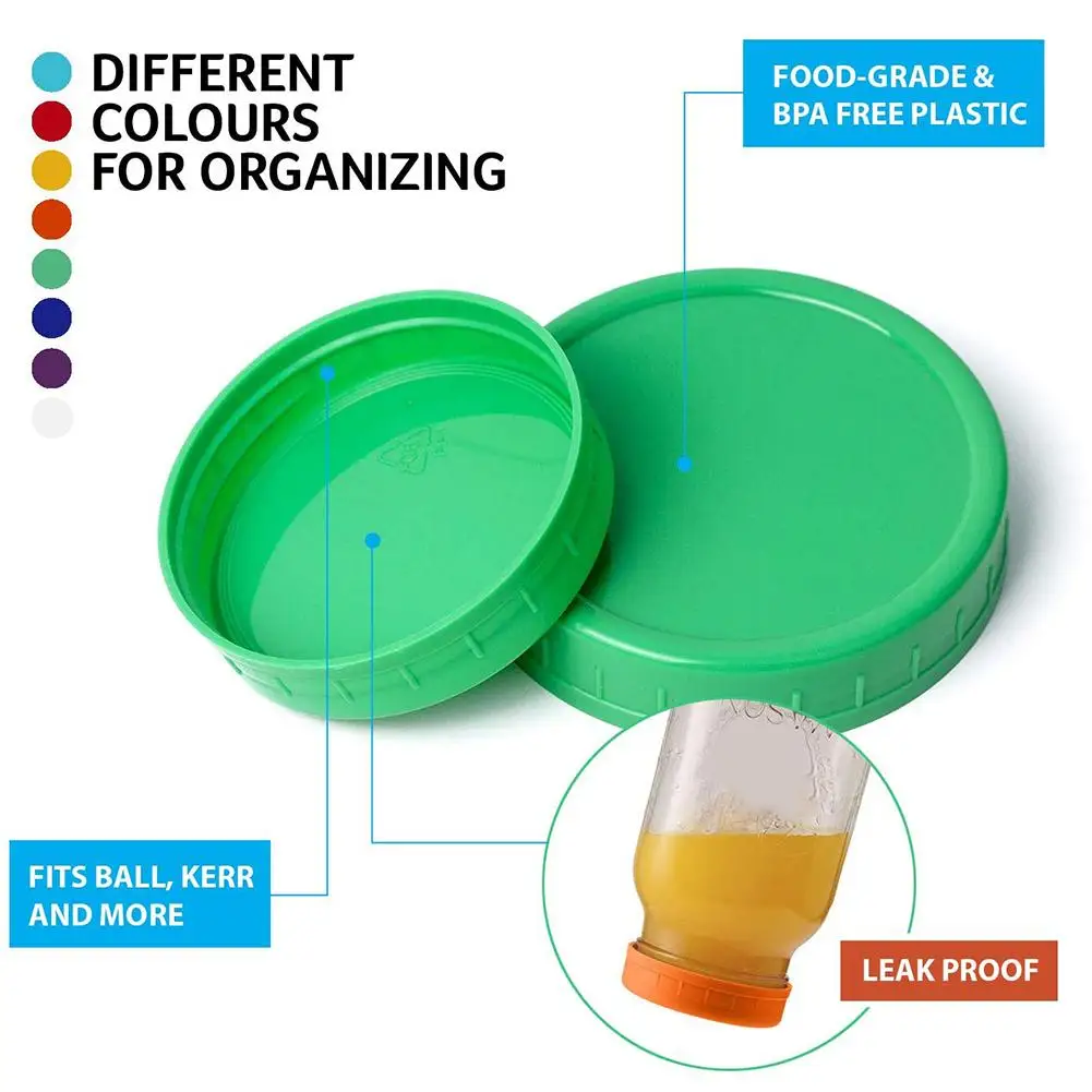 16 упак./лот крышечки для каменщика круглые цветные пластиковые крышки консервных