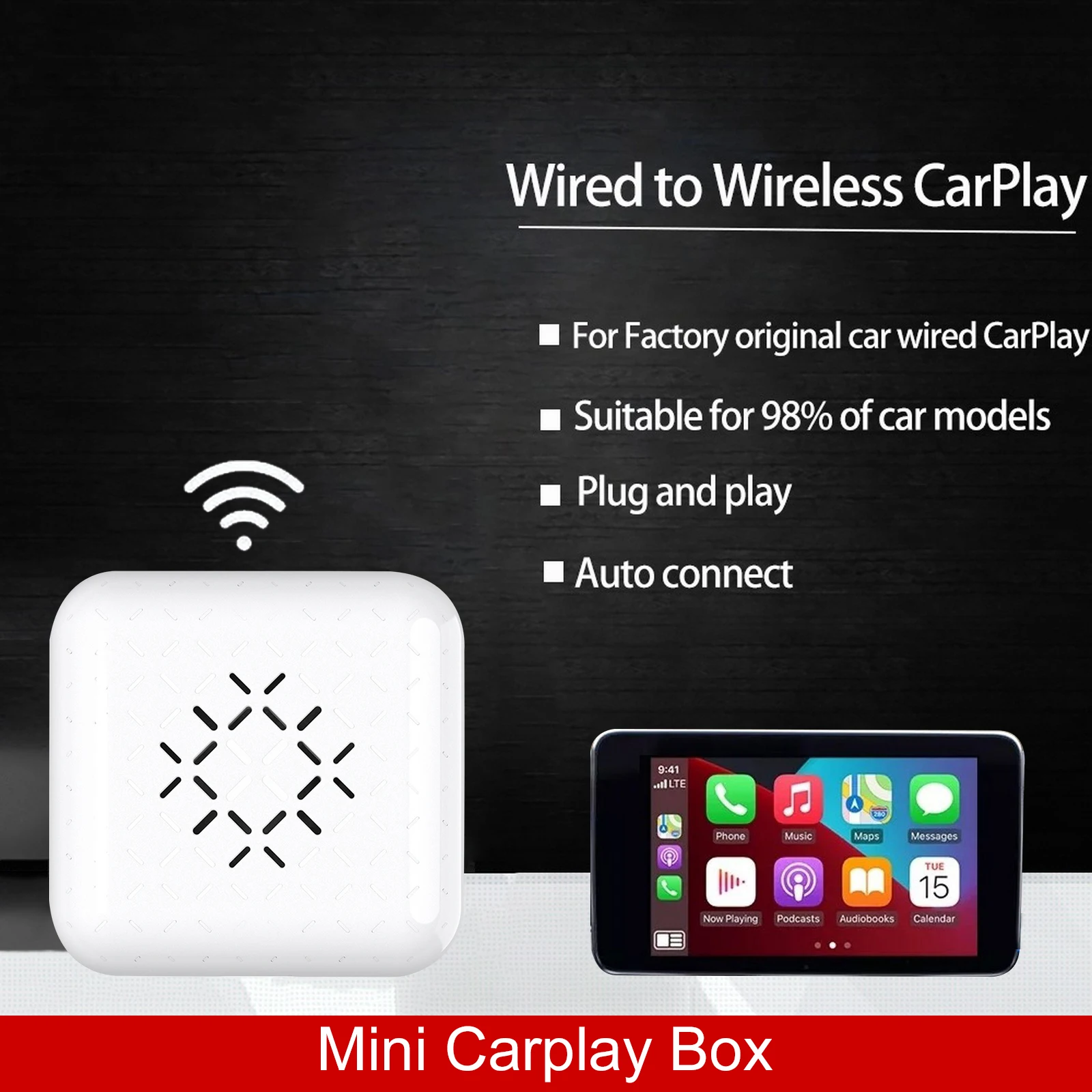 

Carlinkit 4.0 Wireless Bluetooth Carplay Adapter Dongle Auto Play USB Adapter MINI CarPlay Box Media Player for Audi Volvo