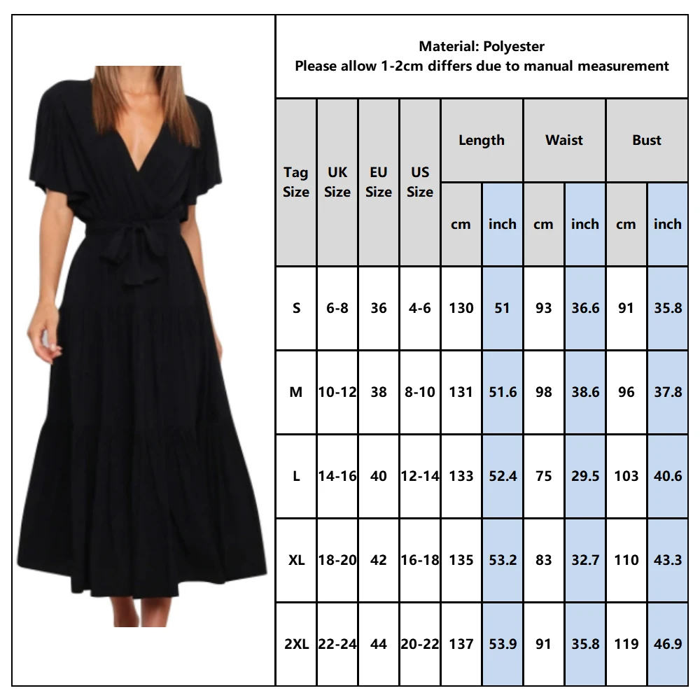 

Bohemian Sundress Women Summer New Solid Casual Beach Maxi Dress Sexy V Neck Short Sleeve Sashes Dress Ladies Party Vestidos D30