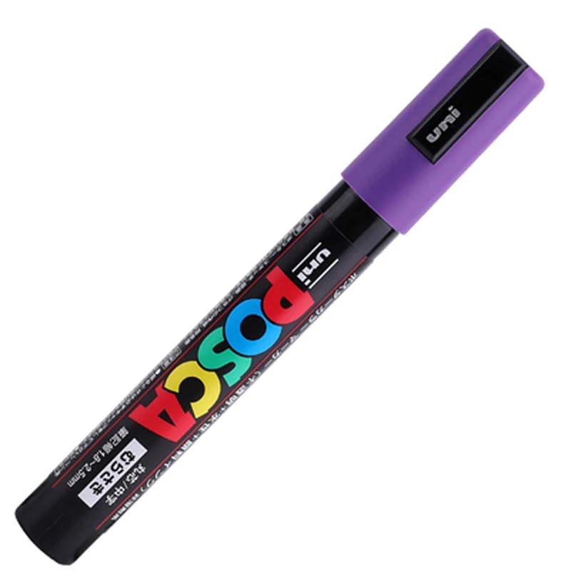 6/15 шт Uni Posca PC-5M Краска Маркер-средний Tip-1.8mm-2.5mm 17 цветов - Цвет: 6pcs Purple