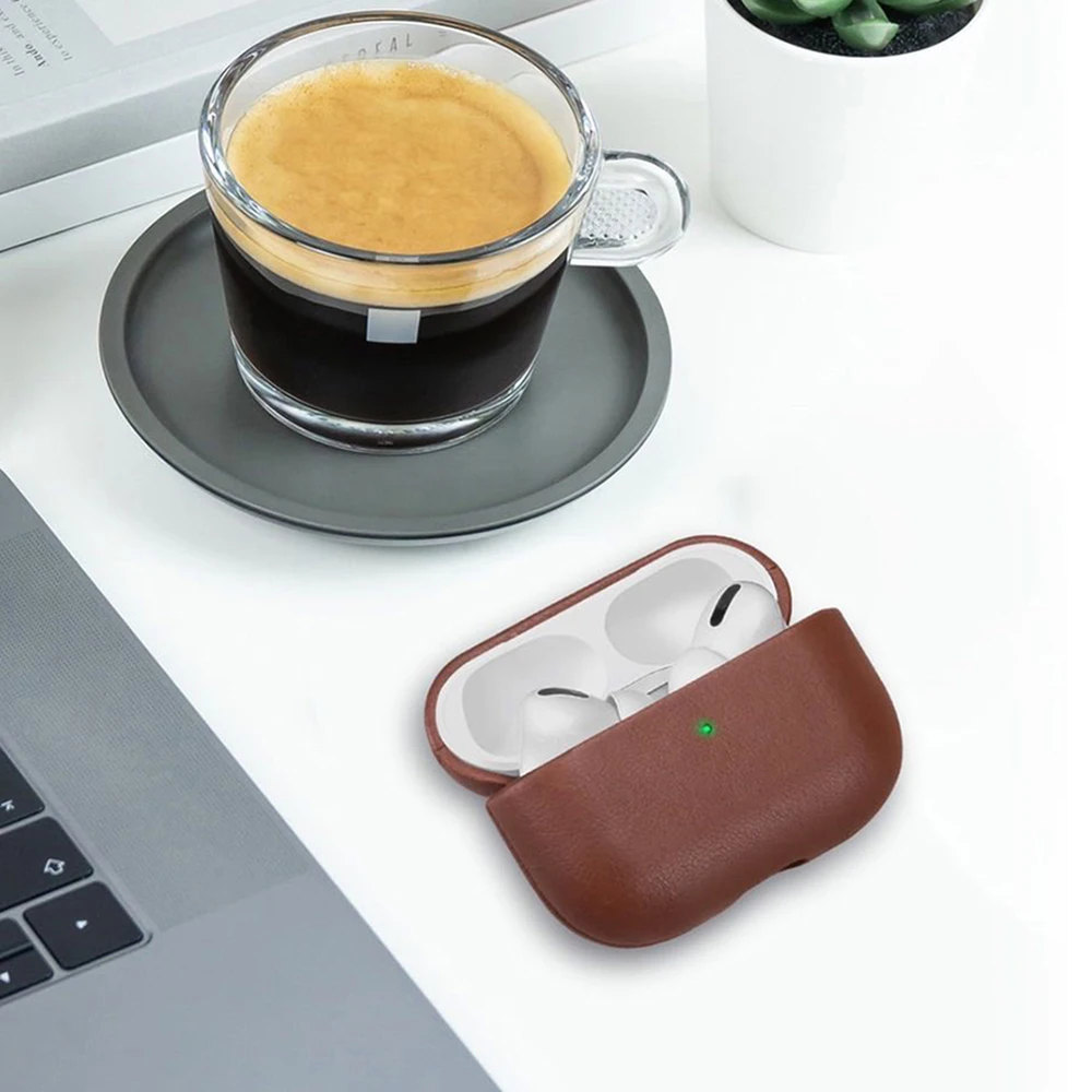 Роскошный чехол Fivetech из натуральной кожи для AirPods Pro чехлы с полной защитой