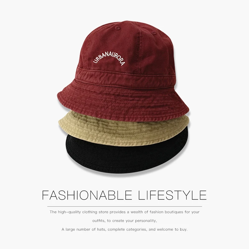 Корейский Харадзюку промытый хлопок Рыбацкая шляпа Женская японская ниша