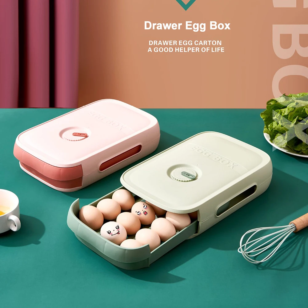 

Egg Storage Container Household Colourful Multi-Layer Egg Fresh Storage Box for Kitchen Fridge LI