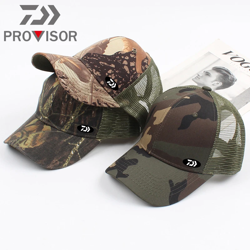 2020 Daiwa Мужская рыболовная шляпа уличная Солнцезащитная дышащая камуфляжная